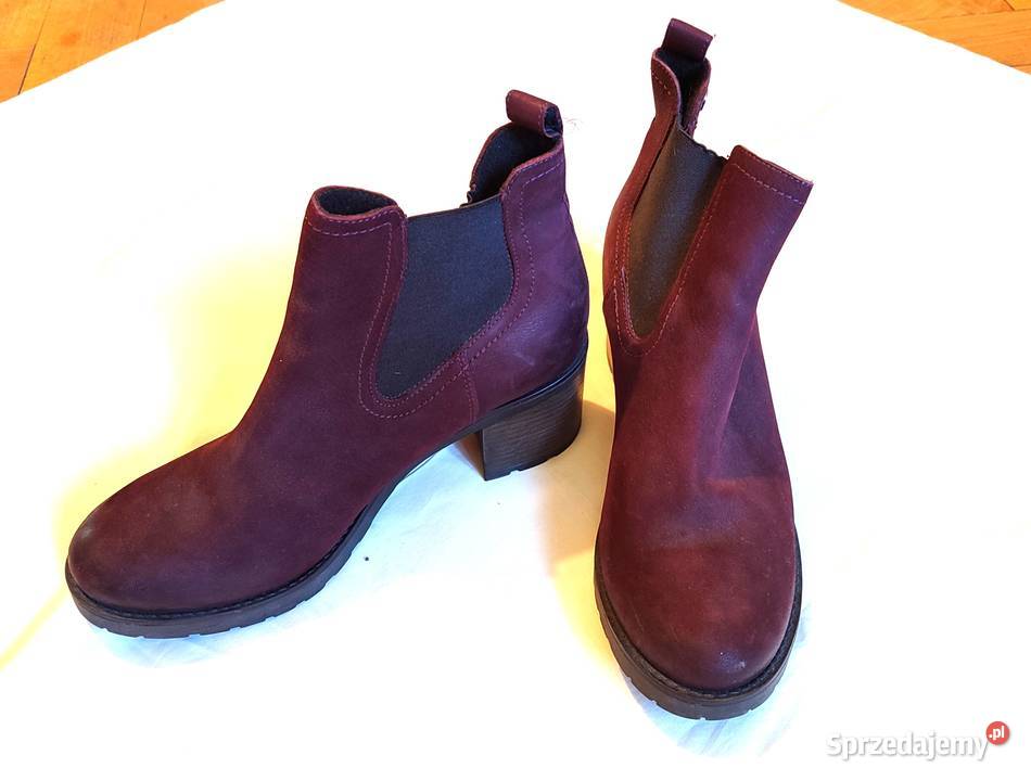 Bordowe zamszowe skórzane botki Lasocki r 41 Gdańsk