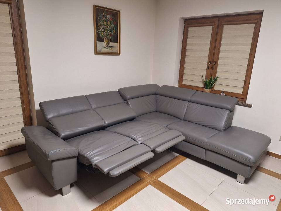 Narożnik wypoczynek skórzany skóra naturalna Borki