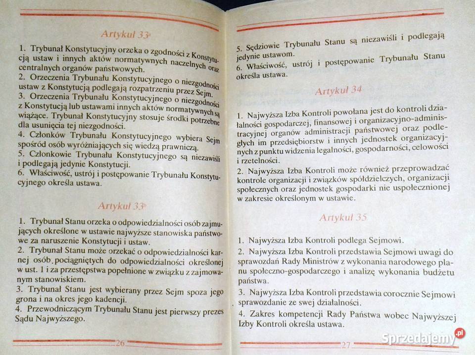 Konstytucja PRL uchwalona 22 lipca 1952 Rok wydania 1983
