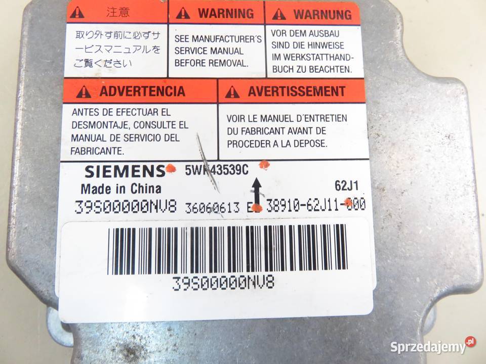 MODUŁ AIRBAG SUZUKI SWIFT III MZ EZ 3891062J11