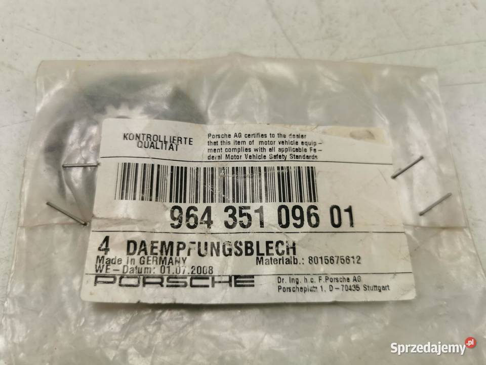 PODKŁADKA TŁUMIĄCA KLOCKI PRZÓD PORSCHE 964 1994 lubelskie