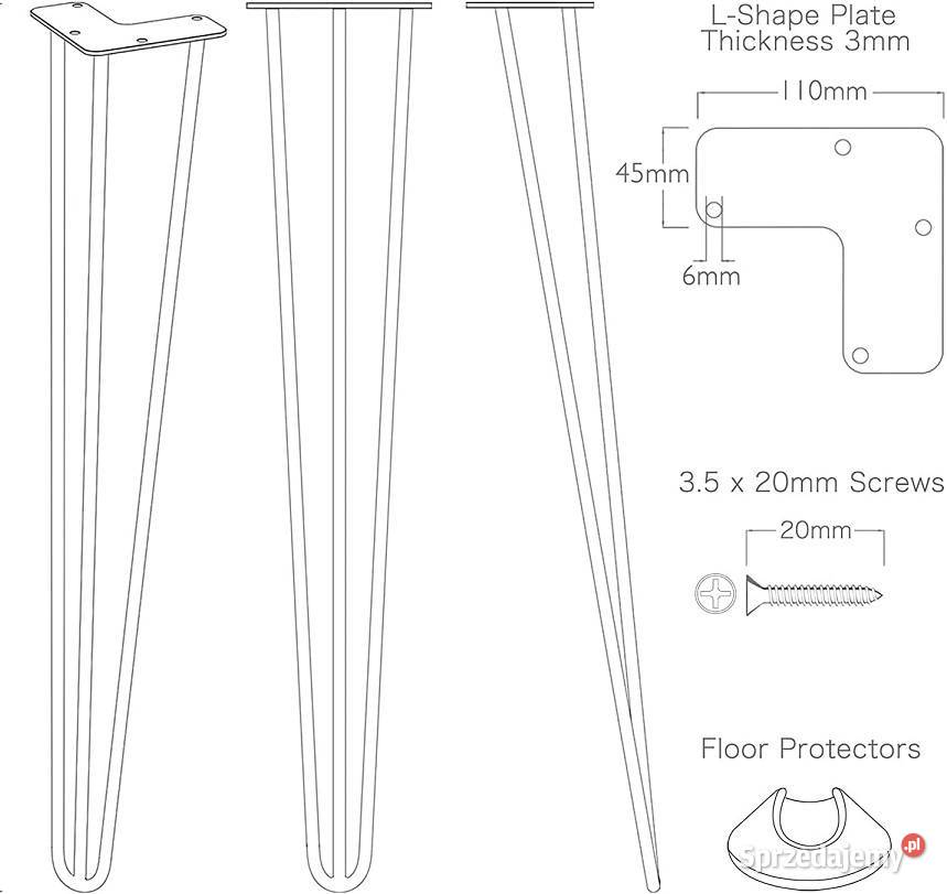 NOGI METALOWE RÓŻOWE ZŁOTO LOFTOWE meblowe loft mazowieckie Warszawa
