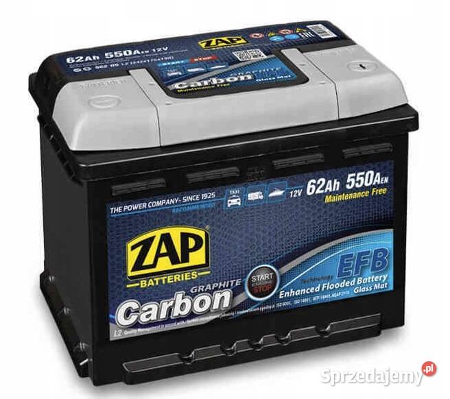 Akumulator 12V 62Ah 550A ZAP Carbon EFB 56205 Rybnik