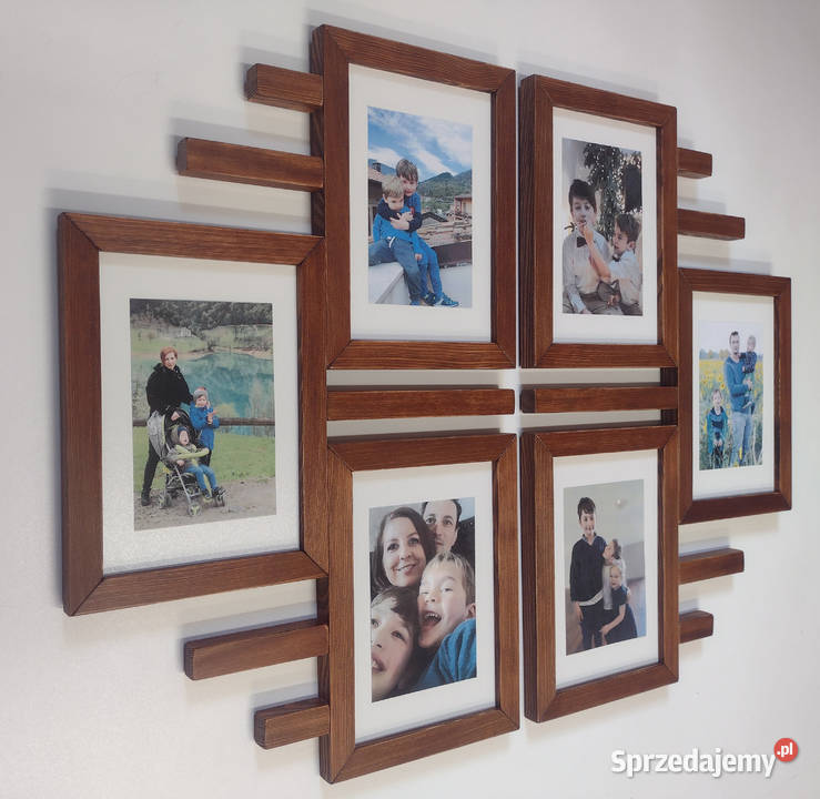 Drewniana Multirama Ramka na 6 zdjęć 15X21 Katowice