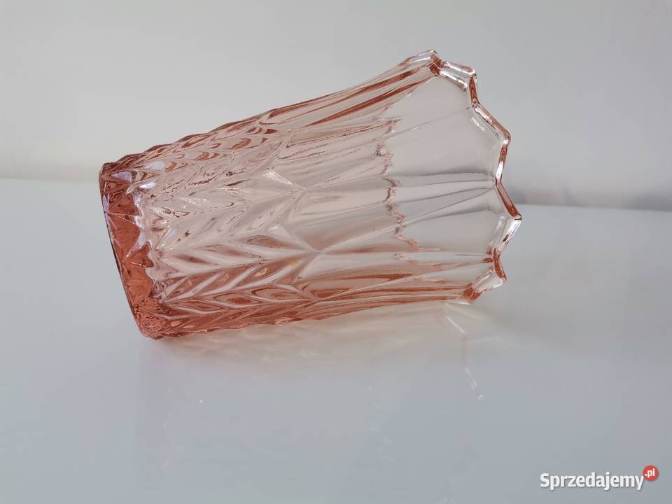 Stary różowy wazon szkło Art Deco Katowice