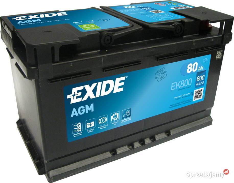 Akumulator EXIDE AGM 80Ah 800A STARTSTOP EK800 Układ elektryczny Bydgoszcz sprzedam