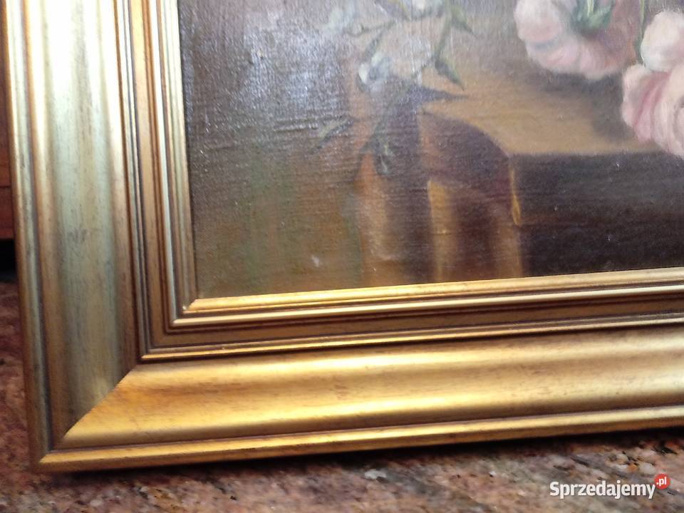 obraz olejny kwiaty na płótnie ręcznie malowany Piotrówek