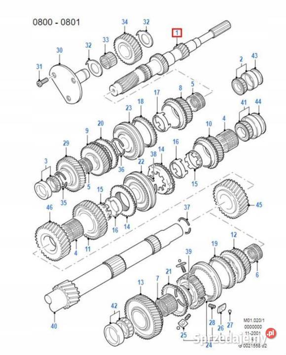 WAŁEK WEJŚCIOWY SKRZYNI BIEGÓW FORD TRANSIT 20