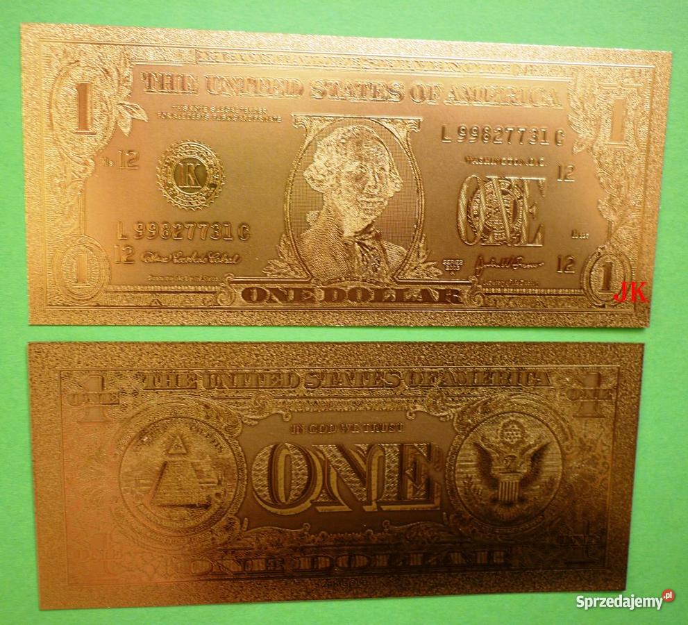ZŁOTY BANKNOT DOLLAR 1 2 5 10 20 50 100 24 Karat Numizmatyka