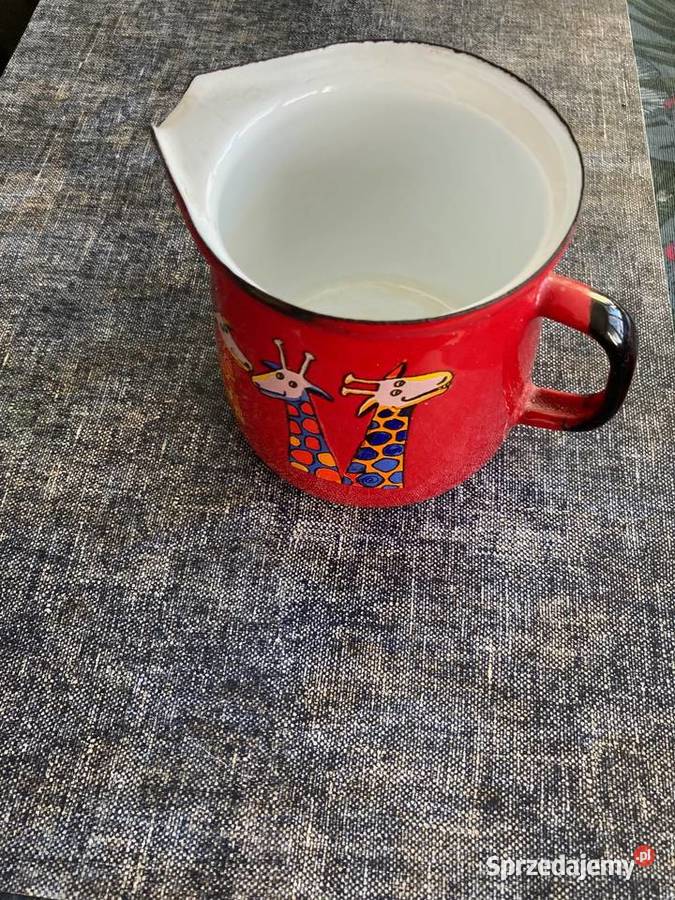 Sprzedam czerwony dzbanuszek emaliowany Warszawa