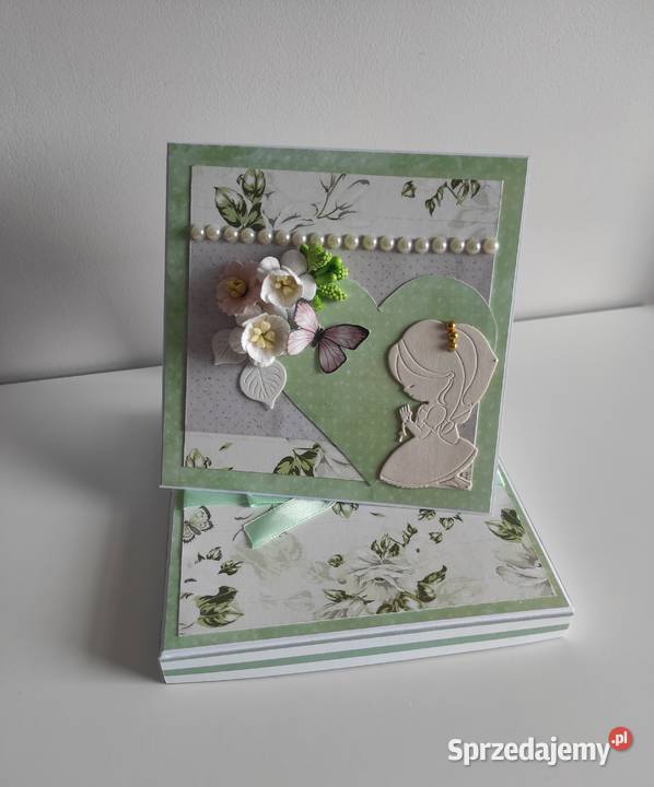 Kartka ręcznie robiona na Komunię Świętą z Łódź