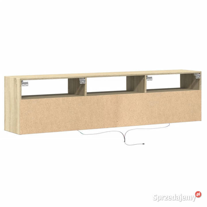 Ścienna szafka pod TV z LED dąb sonoma 180x31x45