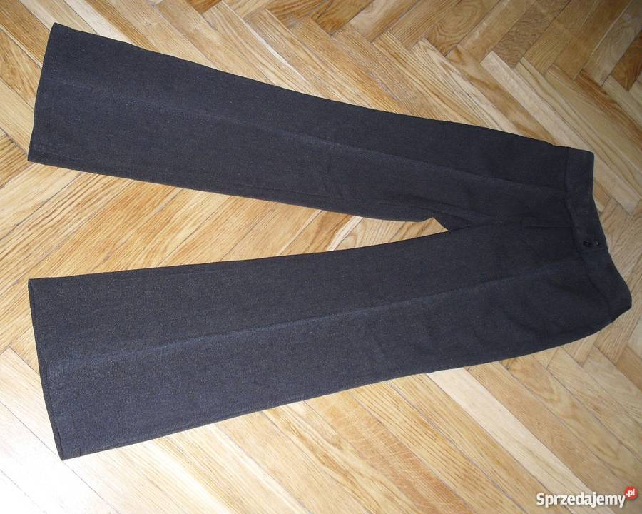 ELEGANCKIE CIEPLE SPODNIE Z MATERIAŁU R42 czarny Łódź