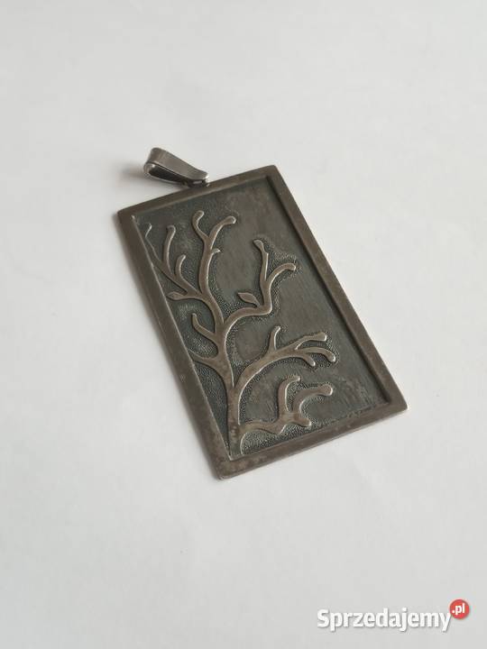 Srebrna duża stara zawieszka Wrocław