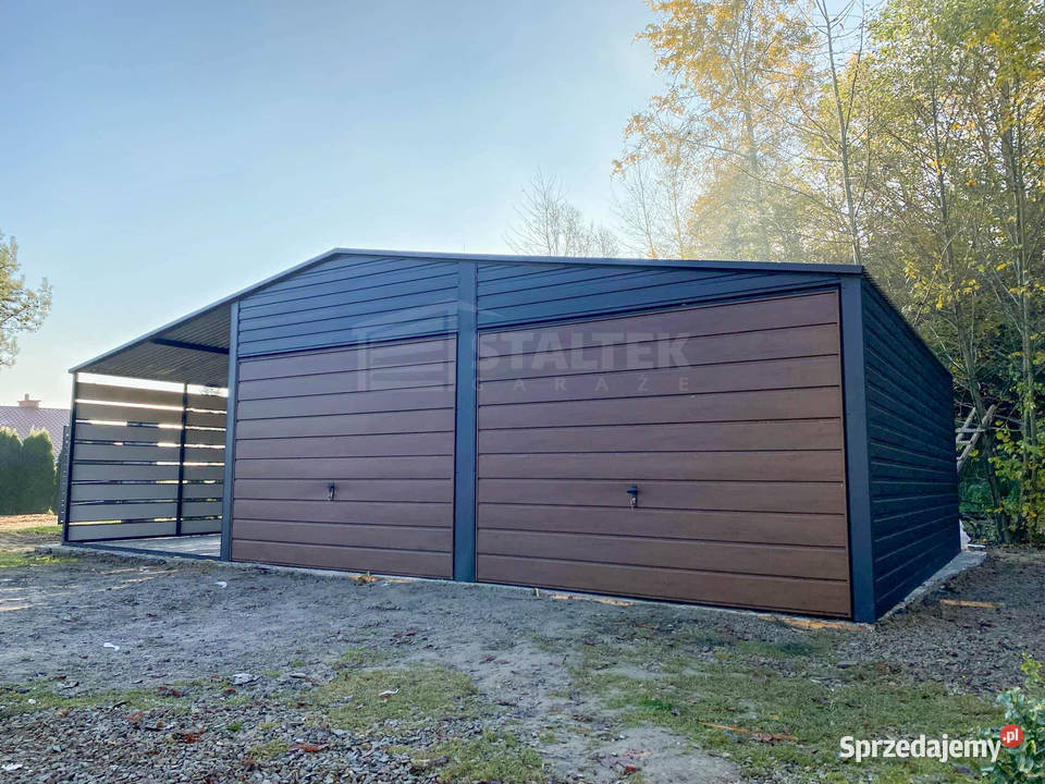 Garaż blaszany 6x6m wiata 3m 2x Brama Chodzież