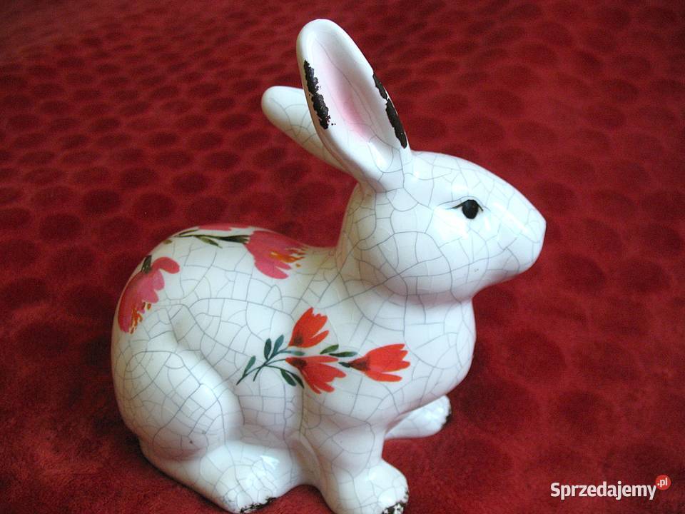 Zając z efektem crackle porcelana 17 x 17 x 10 mazowieckie Siedlce sprzedam