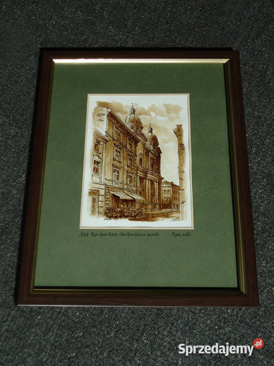 Grafika Lwów Widok na Cerkiew Przemienienia