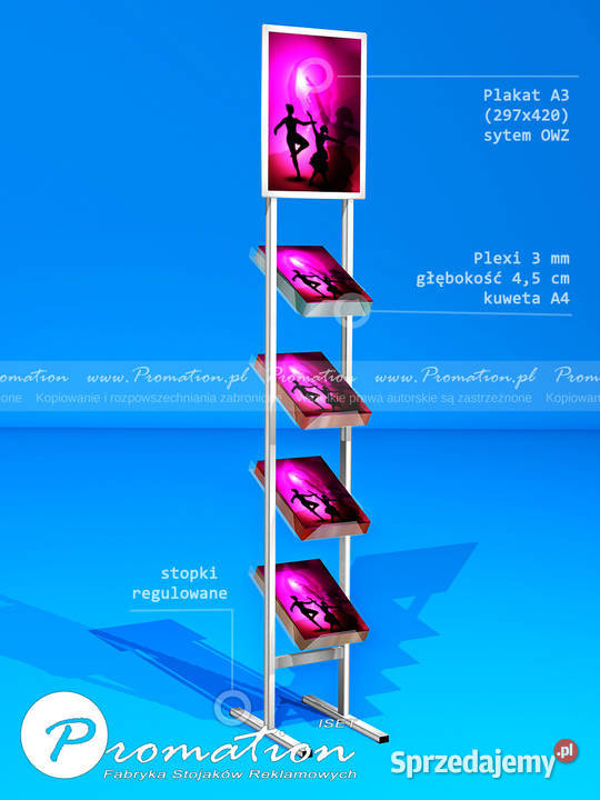 Stojak reklamowy na plakat A2 z kieszeniami na Wrocław sprzedam