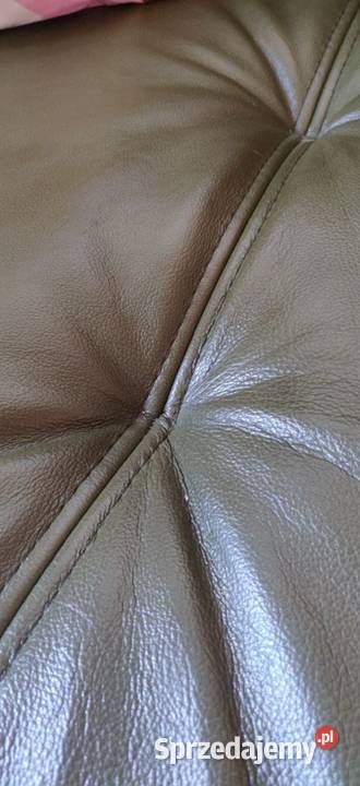 Sofa skórzana rozkładana zielona Meble Gdańsk