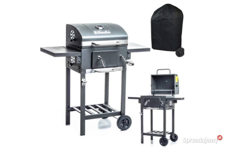 GRILL OGRODOWY WĘGLOWY KORBA POKRYWA POPIELNIK Łęczyca