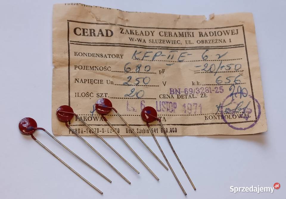 Kondensator 680pF 250V KFP CERAD Gdańsk