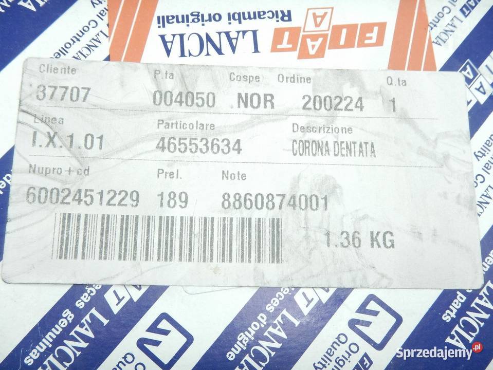 KOŁO ZĘBATE KORONOWE FIAT PUNTO 9910 19 JTD ORI sprzedam