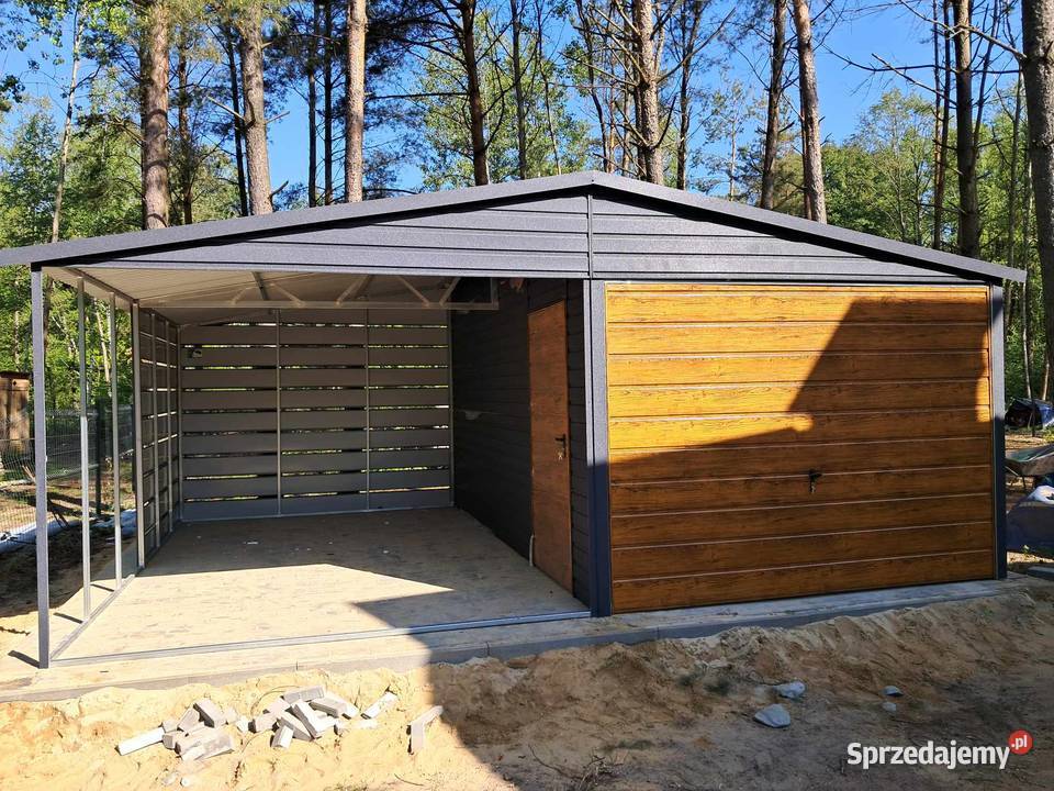 Garaż blaszany wiata Wzmocniony PROFILAMI Konstantynów Łódzki