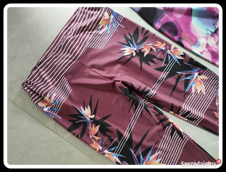 Legginsy sportowe wzorzyste kolorowe jogging mazowieckie Płock