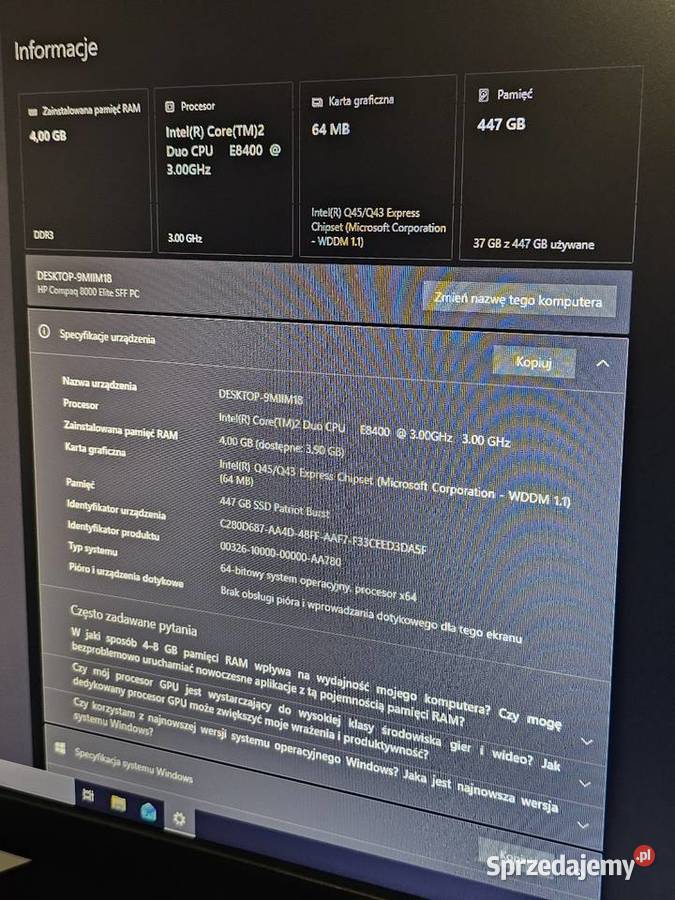 Komputer stacjonarny z monitorem