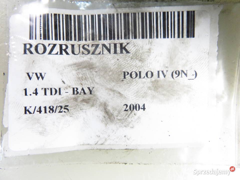 ROZRUSZNIK VW POLO IV 9N 14 TDI osobowe