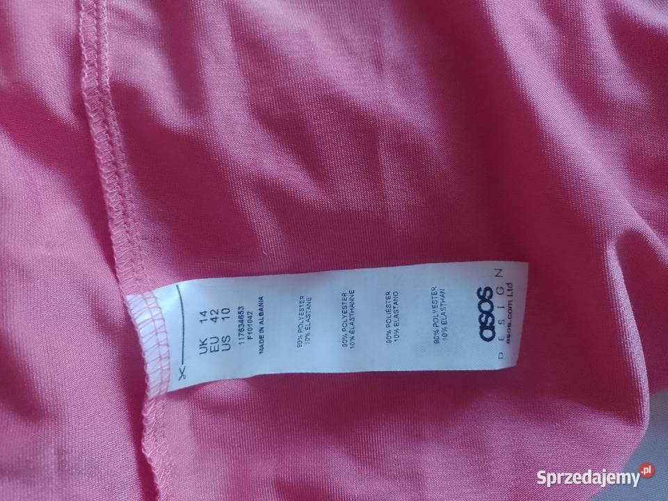 42XL ASOS Długa różowa sukienka letnia z Londynu bez rękawa