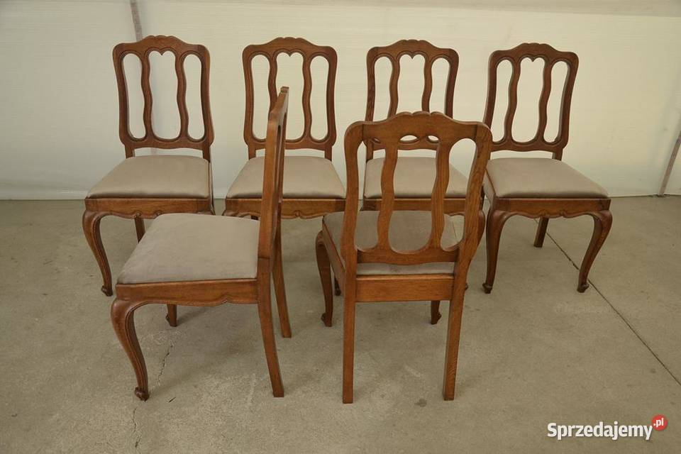krzesła ludwikowskie komplet 6 krzeseł Poddębice sprzedam