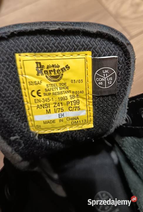 Kultowe buty Dr Martens 46 czarny Racibórz
