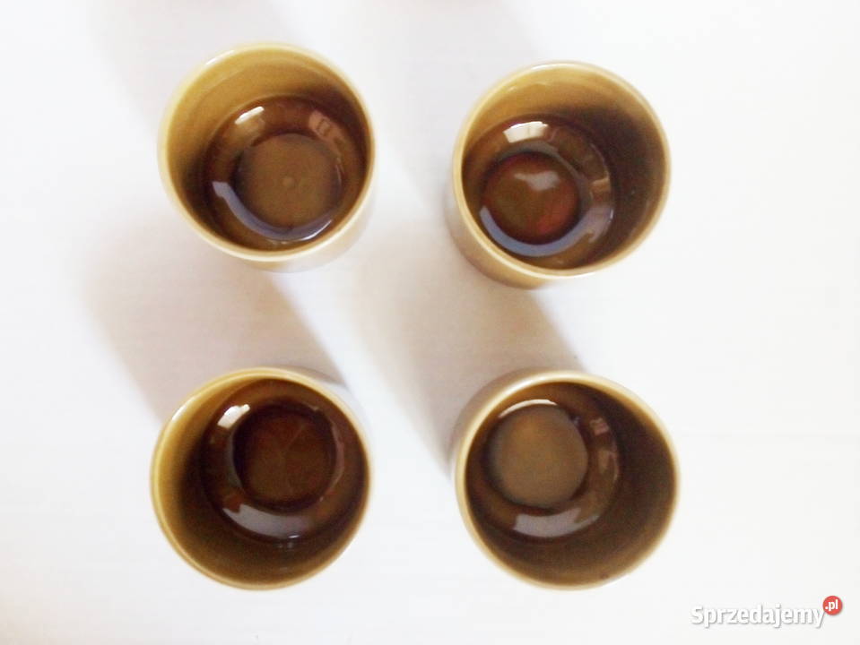 4 miodowe miseczki Mirostowice vintage PRL śląskie Częstochowa