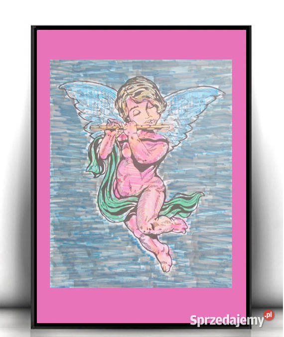 amorek obrazek A4 aniołek obrazek 21x30 plakat z Bydgoszcz sprzedam