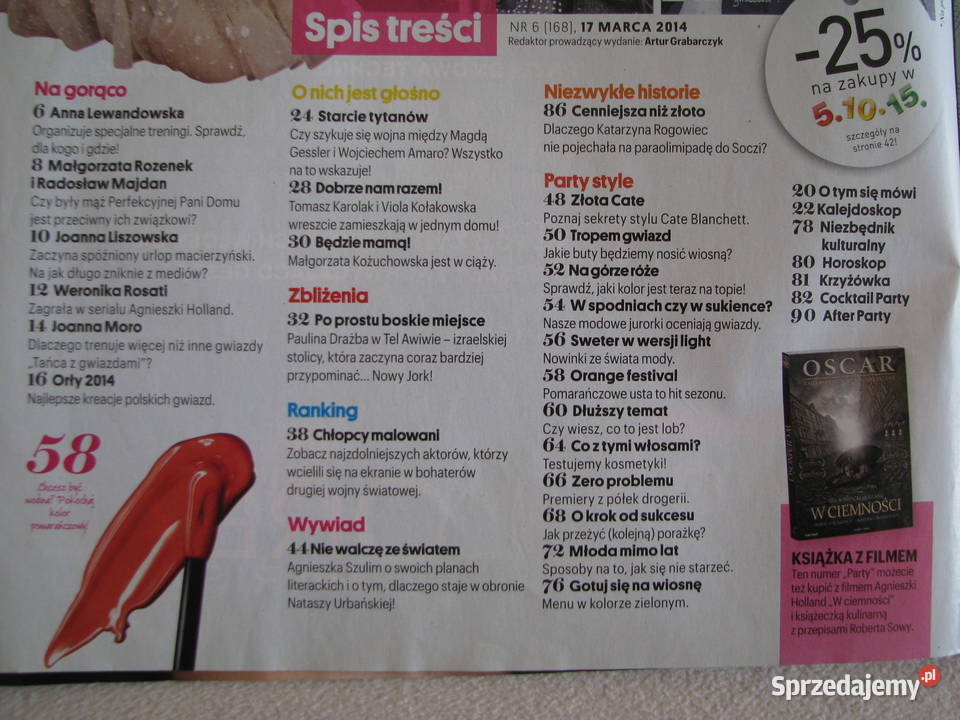 Party życie gwiazd 6 168 z 17 marca 2014 r Czasopisma małopolskie