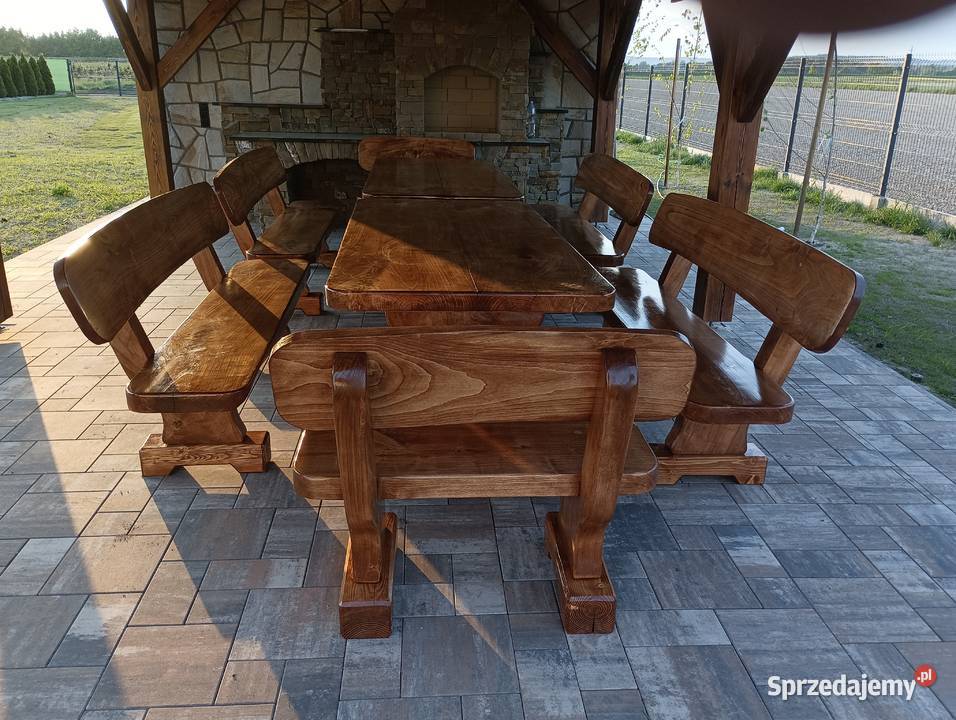 Meble Ogrodowe stół ławy krzesła altana taras Nowa Słupia