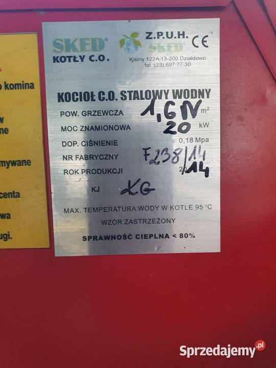 PIECKOCIOL SKED 20 Kw warmińsko-mazurskie Karczowiska Górne sprzedam