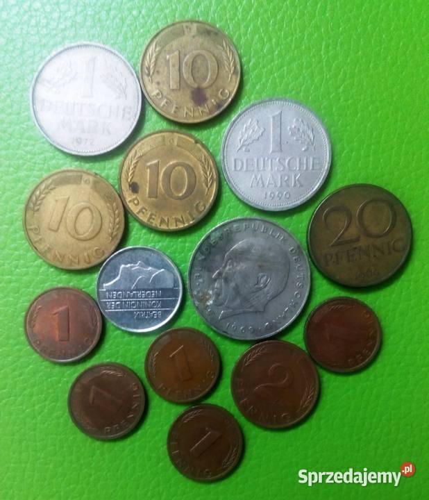 14 x Monety Numizmat 1 Marka 2 Pfenig 1 10