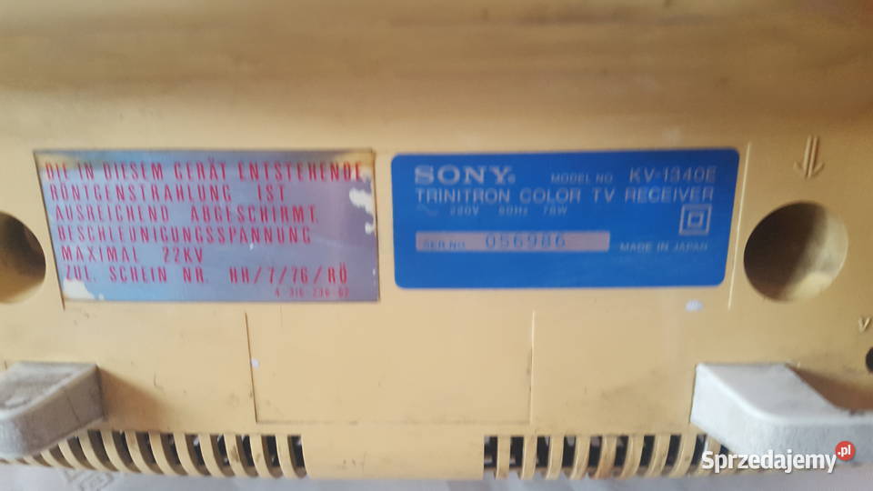 PRL Sony Trinitron KV1340E Color TV Receiver Kineskopowy opolskie Lewin Brzeski sprzedam