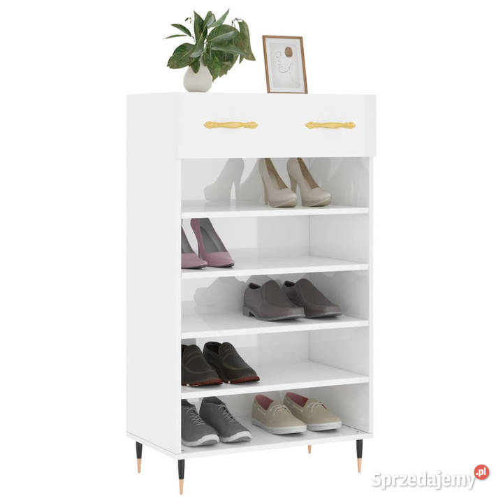 Szafka na buty wysoki połysk biała 60x35x105 Warszawa