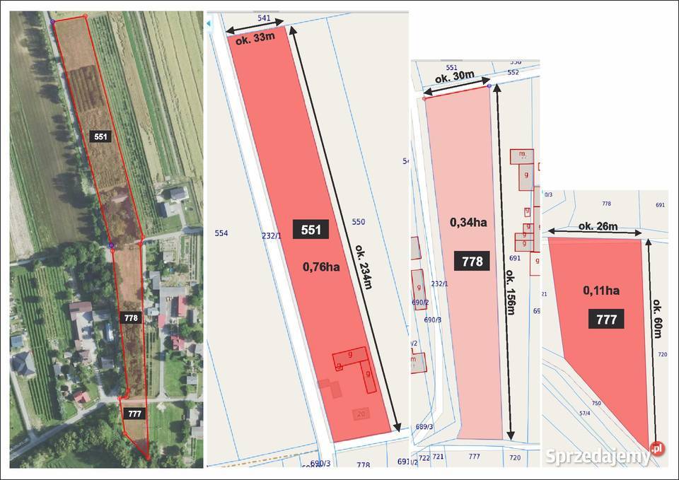 Działka 034 ha dojazd asfaltowy z dwóch stron Zadworze
