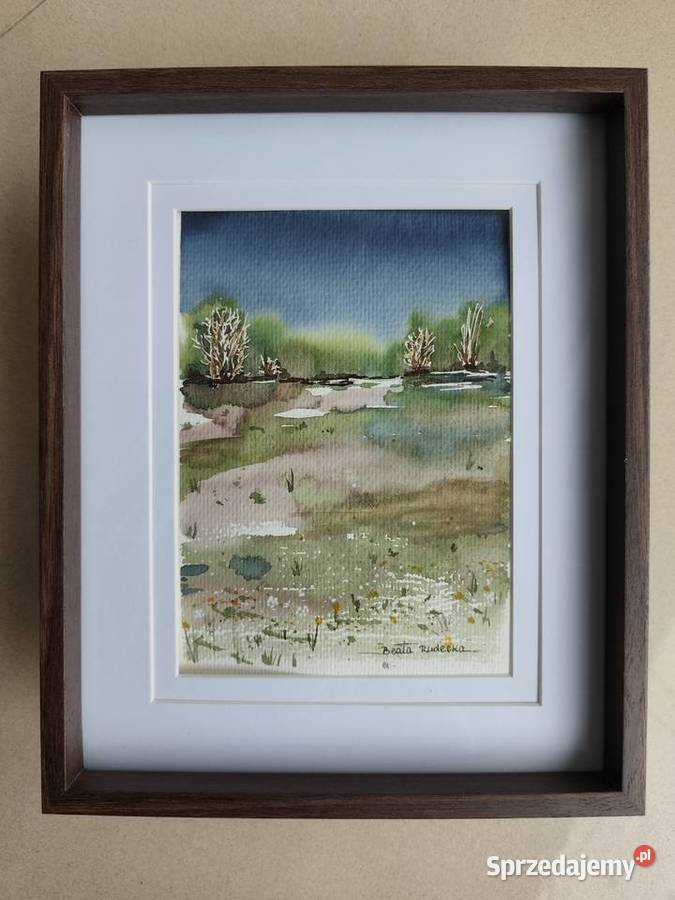 Akwarela Akwarelka Obraz pt Granatowa Cisza 135 Opole sprzedam