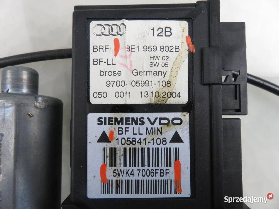 PODNOŚNIK SZYBY PRAWY PRZEDNI AUDI A4 B6