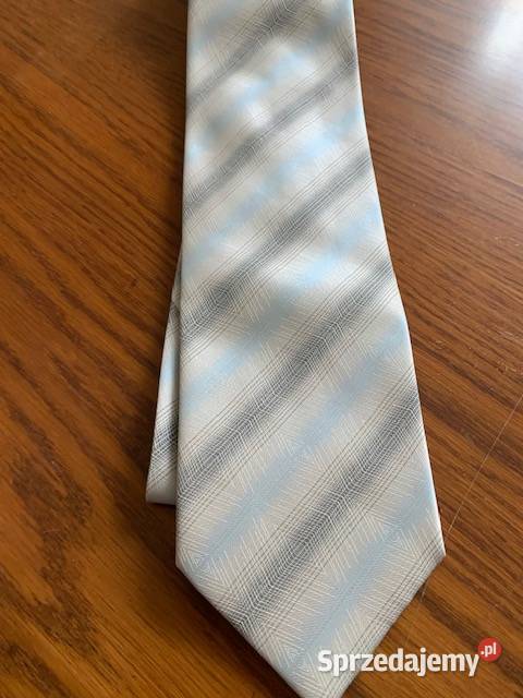 Krawat szarobłękitny Franco Feruzzi w paski Częstochowa