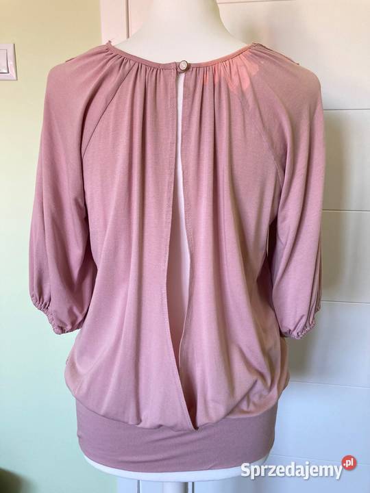 Śliczna bluzka Golden State USA pudrowy róż z dekoltem