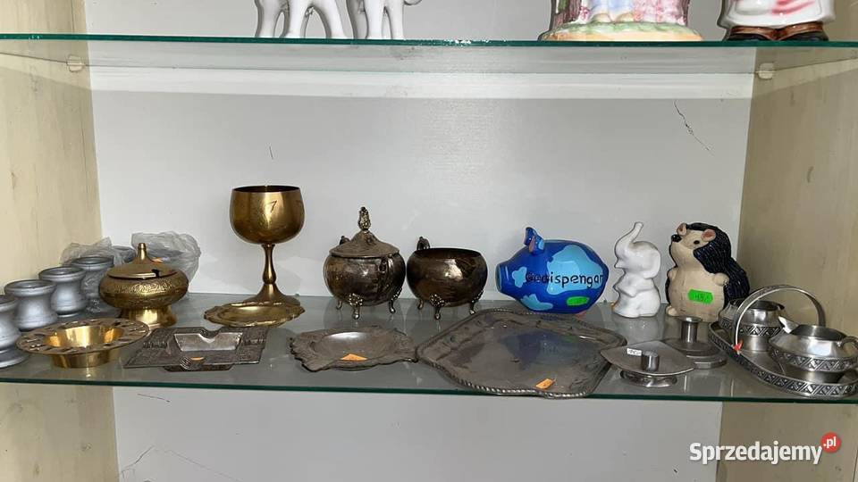 Skarbonka świnka Największa w kwiatki Sygnowana Porcelana i szkło