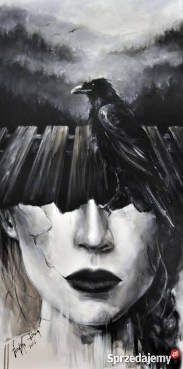 Twarz kobiety abstrakcja nowoczesny duzy Malarstwo Warszawa sprzedam