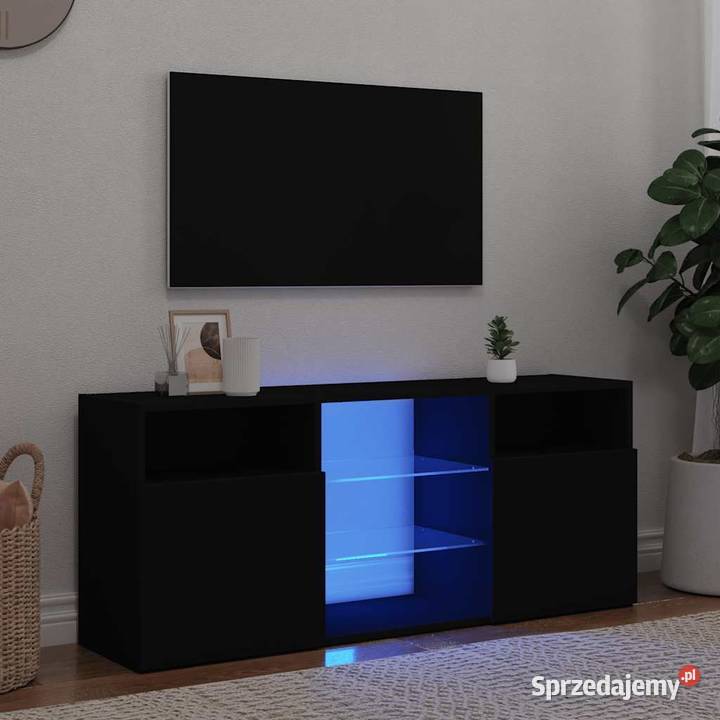 vidaXL Szafka TV z oświetleniem LED czarna Warszawa