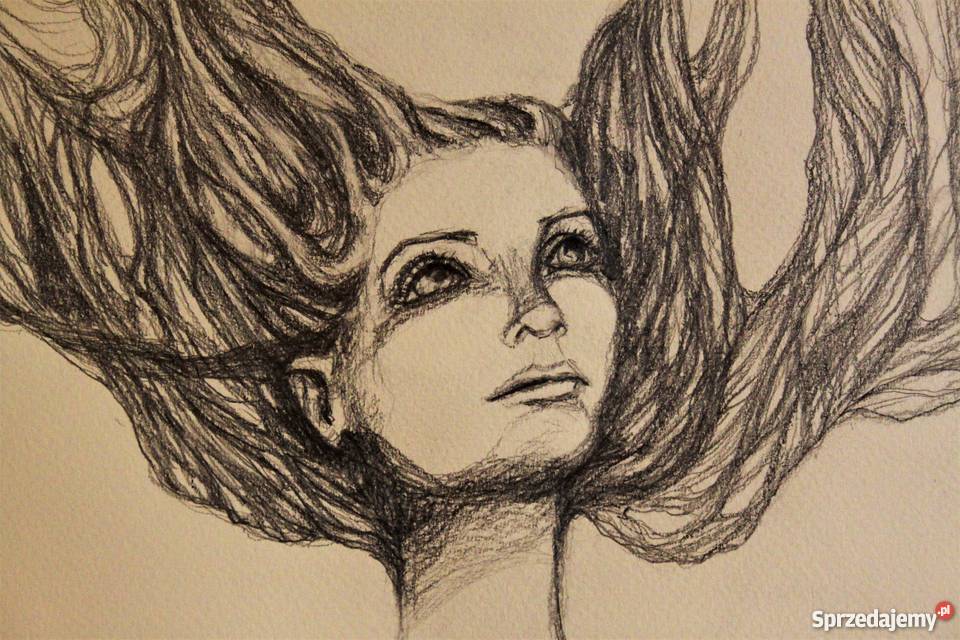 Grafika ołówkiem i akwarelą Ciepło artystki Antyki, Sztuka, Kolekcje śląskie